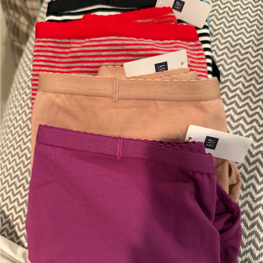 9 pairs GapBody/Victoria's Secret Panties Red, Tan, Purple, Black, Grey and Blue